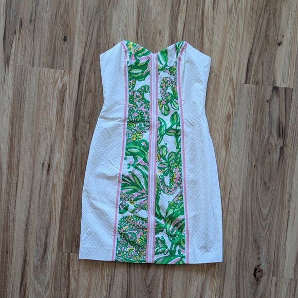 Lilly Pulitzer Angela Strapless Dress, Size 2, EUC - Picture 2 of 8